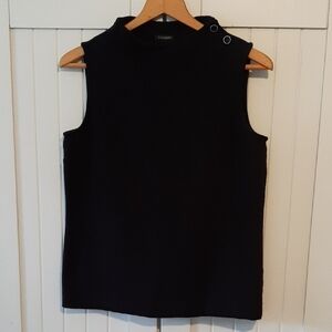 Talbots Black Sleeveless Tank Top with Button Accents